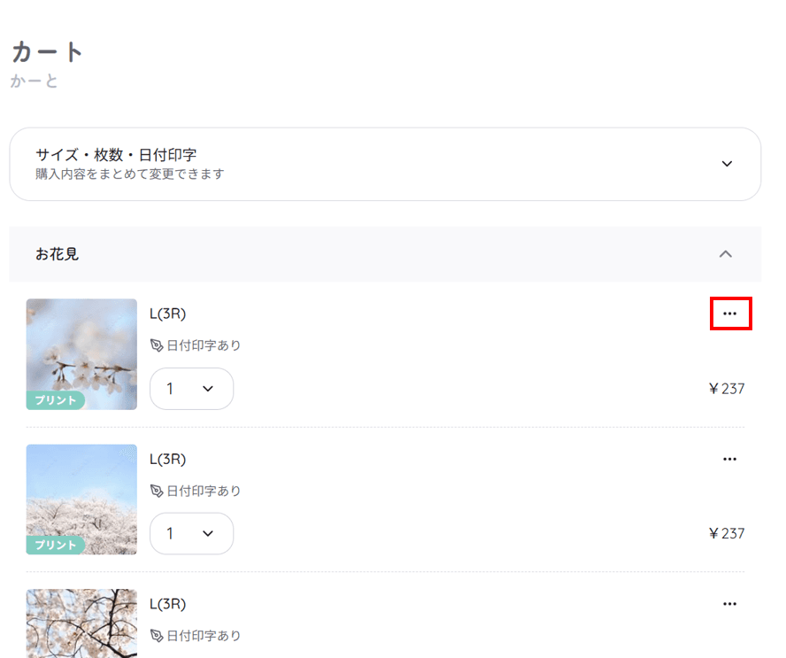 手順の画面