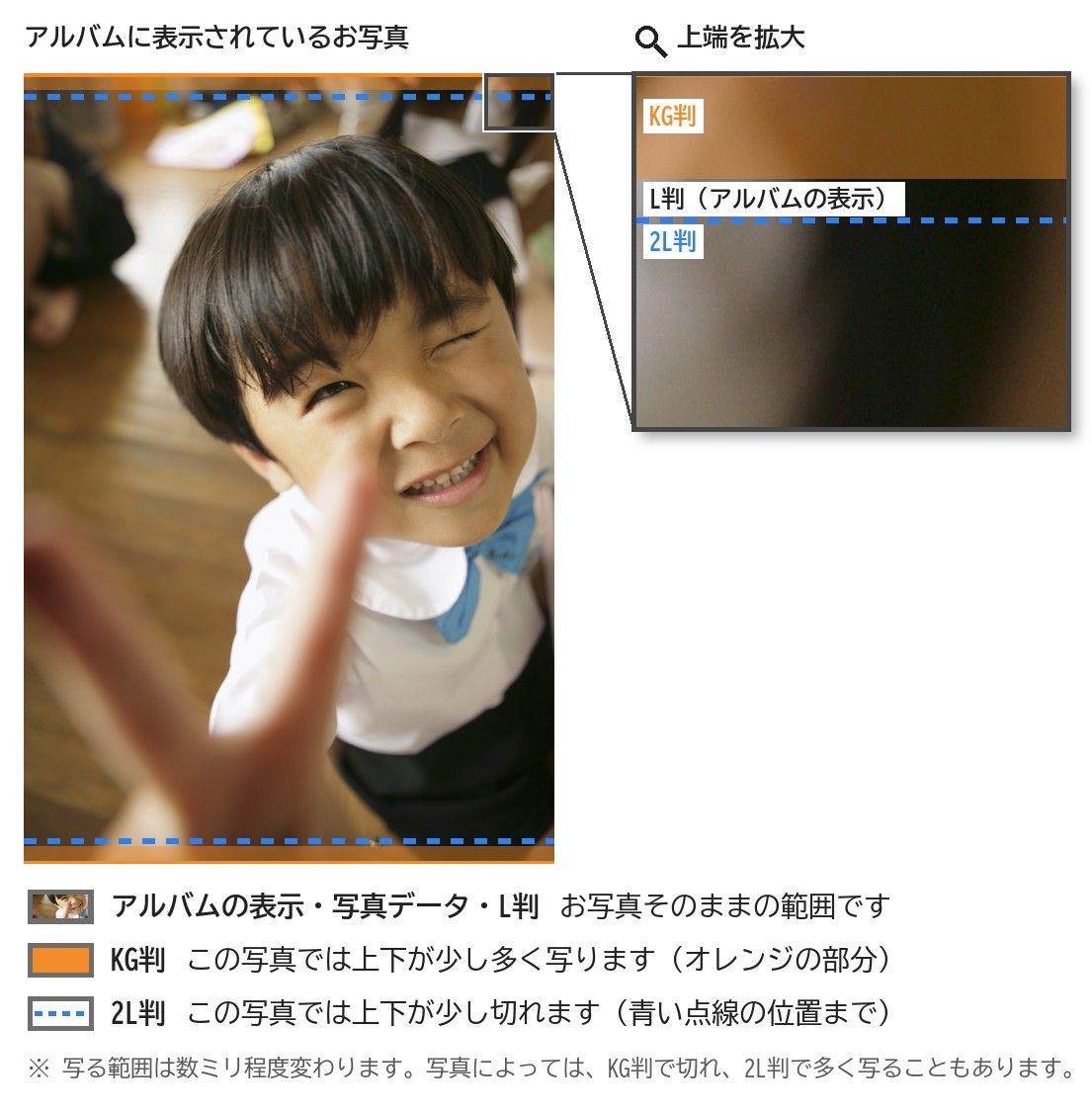 写る範囲の例(縦長のお写真)